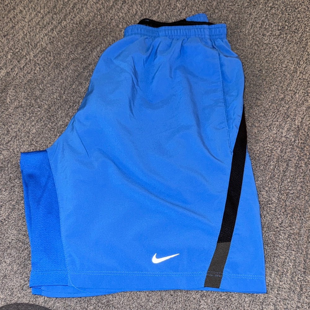 Nike Mens Blue Athletic Shorts Knee length Dri-Fit